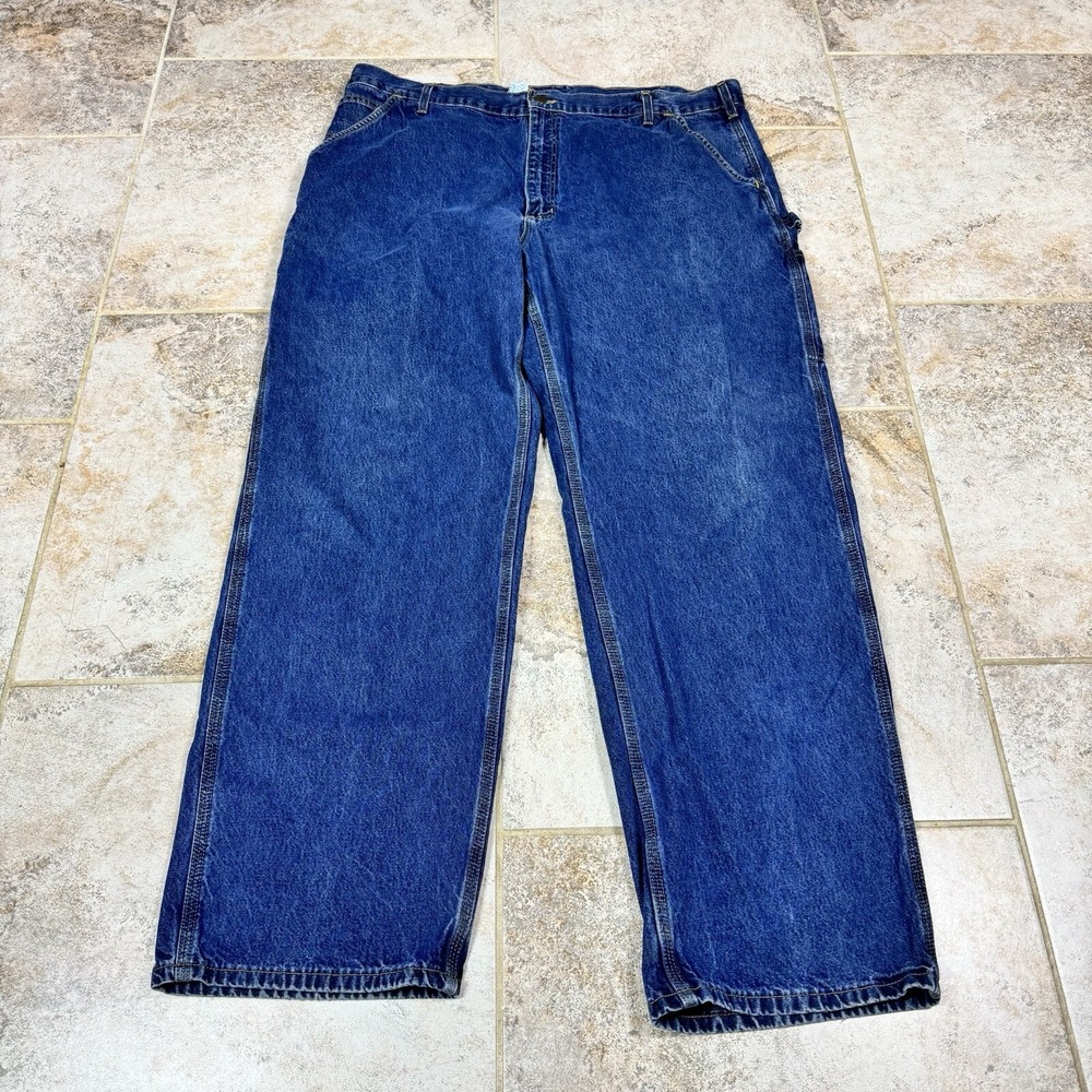 Carhartt Carpenter Jeans Men's 40x32 Blue Dungaree‎ Fit VTG Distressed Workwear